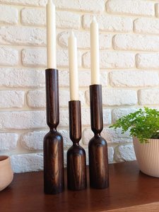 Candelabro de Madera Natural de Alta Calidad, Portavelas Rústico para Velas de Té y Velas de Pilar, Decoración del Hogar - Product Image 4