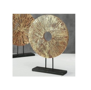 Sculpture abstraite de base en aluminium et marbre rustique moderne Sculpture en aluminium de bureau de table pour la table de salon - Product Image 1