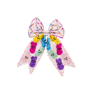 Nouveaux accessoires pour cheveux en tissu perlé à la mode, avec nœud de Mardi Gras, pinces à cheveux en alligator, personnalisés pour le jour du Mardi Gras 2026 - Product Image 4