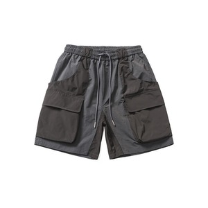 Pantalones cortos informales de cintura media, transpirables, antiarrugas, impermeables, elásticos, con cierre de cintura, tejido Cargo, pantalones cortos con logotipo personalizado para hombres - Product Image 1