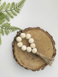 Rond de serviette en perles de bois fait à la main Jute gland porte-corde anneaux de serviette pour les dîners au meilleur prix avec poli - Product Image 6