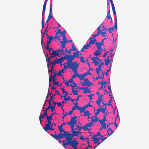 Conjunto de 2 piezas de micro bikini deportivo activo para mujer de diseñador con cuello Halter y patrón de estampado - Product Image 1