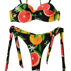 Conjunto de 2 piezas de parte inferior de bikini de cintura alta de moda de alta calidad para viajes de playa y diversión de verano hecho de Spandex/nailon - Product Image 1