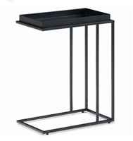 Table d'appoint moderne en métal en forme de C pour canapé-lit, table portable avec plateau en métal, base en fer doré, meubles de salon faits à la main