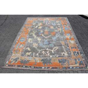 Alfombra Turca Vintage Extra Grande de 8.2x11.4 pies, Alfombra Oriental Azul de Lana - Product Image 1
