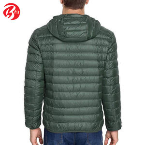 High Quality <b>Men's</b> Puffer Jacket Customizable Cotton Padded with Windproof Hood Stand Collar Zipper Style Made From Canvas - Product Image 3