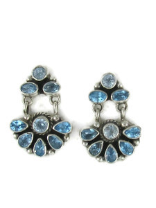 Pendientes de racimo de Topacio Azul de Geneva Apachito Pendientes de Plata de Ley 925 - Product Image 3