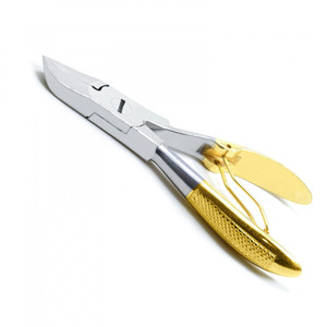 Cortauñas de Acero Inoxidable de Alta Resistencia con Mango Dorado y Resorte Único para Manicura y Belleza - Product Image 2