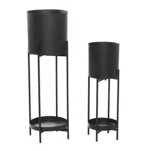 Suporte para vasos de plantas, suporte de ferro galvanizado para decoração de plantas, vasos de flores grandes para jardim interno e externo, uso ao ar livre