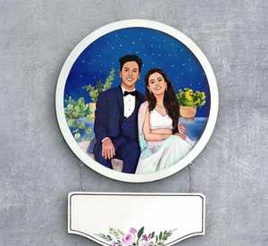 Plaque de nom de personnage personnalisée peinte à la main |   Plaque de porte personnalisée avec nom de maison artisanal, cadre complet, personnage personnalisé, art - Product Image 1