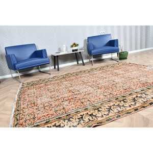 5.7x7.9 ft Vintage Rug, Turkish Large Rug, <b>Brown</b> Southwestern <b>Wool</b> Rug - Product Image 2