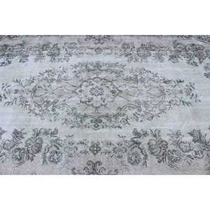 Tapis turc vintage, tapis de 5,5 x 9,4 pieds, tapis gris en laine du sud-ouest - Product Image 5