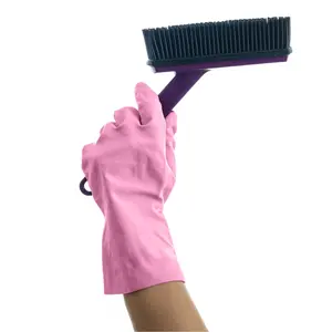 [STOCK LOT OFFER] Durable All Purpose Pink Household Rubber Gloves Waterproof Dish Cleaning Gloves For Kitchen Dishwashing