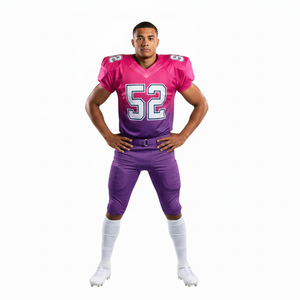 Uniforme de Fútbol Americano Personalizado 100% Poliéster, Transpirable, Talla Grande, Jersey y Pantalones con Mangas Cortas y Logotipo Frontal - Product Image 6