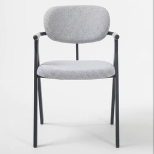 YAKUT Modern Upholstered <b>Dining</b> <b>Chair</b>, with Arms, Fabric Seat, Sturdy Metal Legs, Scandinavian Style, Restaurant/Cafe - Product Image 1