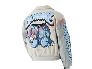 Vente en gros de veste universitaire de haute qualité avec broderie de logo personnalisé pour hommes veste OEM décontractée à fermeture éclair - Product Image 2