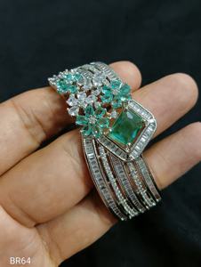 AMERICAN DIAMOND CUBIC ZIRCON ESTILO CLÁSICO Y PULSERAS DE DIAMANTES ARTIFICADOS Y CHAPADO EN PLATA PARA MUJER REGALO DE JOYERÍA DE BODA - Product Image 2