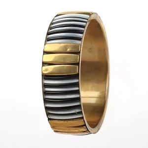 Bracelet jonc en or éthiopien de créateur Bracelet jonc élégant en laiton plaqué or 24 carats moderne - Product Image 6