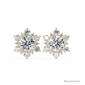 2.0 CTW Brilliant Cut Lab Grown Diamond Halo Stud Earrings IGI Certified VS Clarity 14k Yellow Gold Luxury Anniversary <b>Gift</b> - Product Image 1