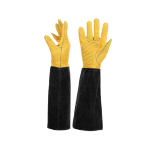 ถุงมือเชื่อม TIG หนังวัวแบบแยกลายหนังวัวเสริมความปลอดภัยในอุตสาหกรรมถุงมือทำงานป้องกันไฟเรียบทนทานต่อประกายไฟ - Product Image 5