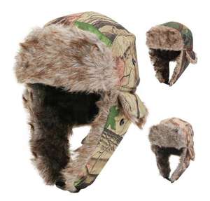 Chapeau trappeur camouflage forêt OEM 2026 pour temps froid avec doublure en fausse fourrure teinte en pointe pour les fêtes, le sport et la pêche - Product Image 1