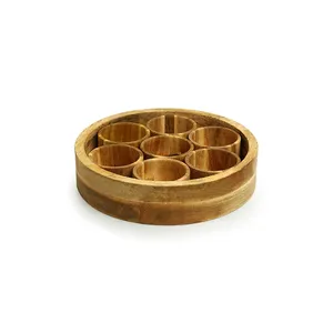 Luxueuse boîte de rangement en bois Masala boîte de rangement d'épices de qualité supérieure faite à la main - Product Image 2