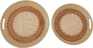 Plateau de service rond en bambou tissé à la main de haute qualité avec poignées cuisine et salon écologiques prix compétitif - Product Image 4