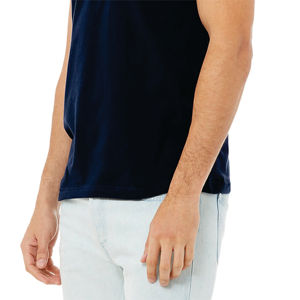 Camiseta con cuello en V unisex Azul Marino-100% algodón Airlume, suave y ligero, Jersey esencial de manga corta 4,2 oz - Product Image 5