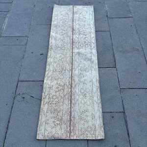พรมตุรกีขนาด 1.6x5.2 ฟุต สีเทา ลายแบบนามธรรม พรมขนสัตว์วินเทจ - Product Image 1