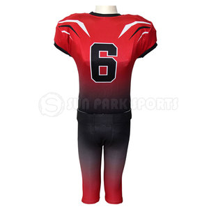 Breathable Plus Size Men's American Football Uniform Sets for Adults Short Sleeves Customized Design 100% Polyester OEM Service - Product Image 2