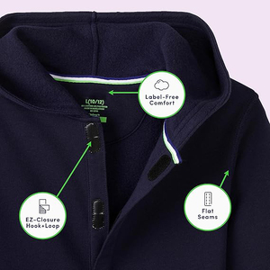 เสื้อฮู้ดดี้ผ้าฟลีซเนื้อผ้าฝ้าย 100% ระบายอากาศได้ดี ปรับตัวตามการเคลื่อนไหว ผิวสัมผัสแข็งแรง ด้านในนุ่มสบาย เหมาะสำหรับกิจกรรมกลางแจ้ง ทรงกระชับ ซิปยืดหยุ่น - Product Image 4