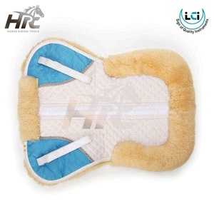 Sous-selle demi-tapis en laine d'agneau, entièrement doublé en laine mérinos, avec soutien dorsal clair, pour dressage et saut d'obstacles, pour chevaux, par Life Care - Product Image 2