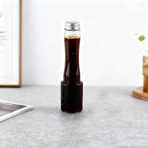 <span class=keywords><strong>Confiture</strong></span> de café en plastique PET vide et transparent de qualité alimentaire de 200ml avec bouchons en aluminium Bouteille de boisson au jus pour emballer les smoothies - Product Image 1