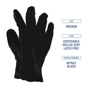 Guantes de Seguridad Desechables Boardwalk 1000/Caja, 4.4 Mil, Guantes de Nitrilo de Uso General Sin Polvo, Talla Mediana, Negros - Product Image 1