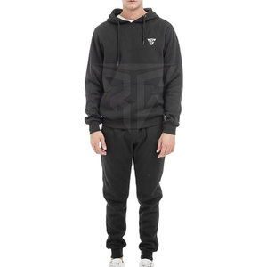 Jersey de buena calidad, chándal informal de lana para hombre, conjunto de dos piezas de Color sólido de talla grande, temporada de invierno de algodón 100% - Product Image 1