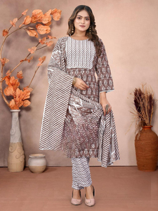 ALGODÓN PURO Pesado Premium CON PANTALÓN DE ALGODÓN Y DISEÑO DE ESTAMPADO DUPATTA DE ALGODÓN MAL PARA ADULTOS - Product Image 2