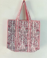 Bohème Vintage fait à la main lavable à usage quotidien sac fourre-tout matelassé pour femmes bloc coton imprimé pour épicerie sac à bandoulière