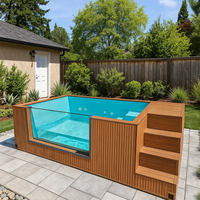 Piscine de nage extérieure pour adultes, spa de jardin, piscine préfabriquée en fibre de verre, piscines conteneurs, piscine extérieure, grande fenêtre en verre, mini-piscine à vendre