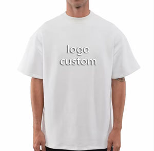 T-shirt surdimensionné uni 100% coton lourd personnalisé grande taille respirant motif solide de haute qualité-vente en gros de t-shirts pour hommes - Product Image 2