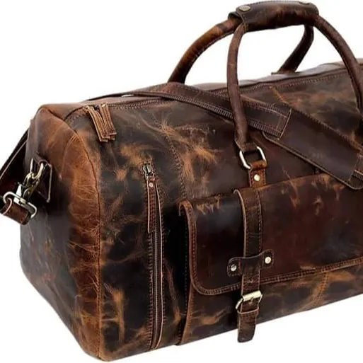 Hot Selling High Quality Genuine Leather Duffle Bag Leather Travel Duffel Bag