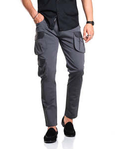 New 7 Pocket Design Grey Men Cargo <b>Pants</b> Cotton Made Street Wear Hot Selling Solid Men Cargo Trouser - Product Image 1