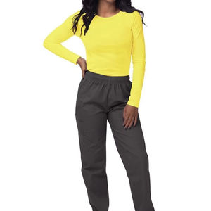 Infirmière Gommage Sous-vêtements Chemise Vente Chaude Respirant Sous Scrubs Slim Fit À Manches Longues T-shirts Scrub Uniformes Col Rond - Product Image 3