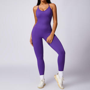 Combinaison de yoga pour femmes, dos nu, combinaison de sport, combinaison sans manches, une pièce, combinaison de sport sans couture pour femmes - Product Image 4