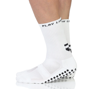 Chaussettes de sport unisexes à pois avec grip pour le football, semelle en tissu éponge, logo personnalisé, matériau Coolmax, écologiques, respirantes, imprimées en silicone - Product Image 1