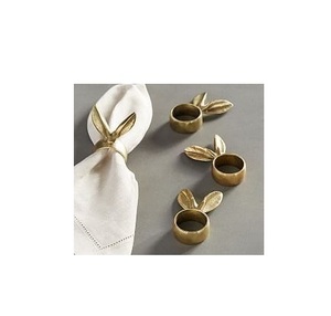 Anillo de Servilleta de Metal Dorado Hecho a Mano de Moda, Diseño Abstracto Plegado, Accesorio de Mesa de Lujo para Comedor, Bodas, Hotel, Restaurante - Product Image 5