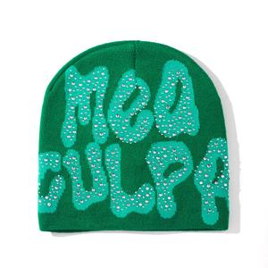 <b>Caps</b> Beanie Stones <b>Caps</b> DIY Bling Rhinestone <b>Winter</b> Warm Skull <b>Cap</b> Pullover Hat Men Women Letter Graphic Y2K Beanie Knitted Hats - Product Image 2
