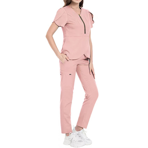 Uniforme de Médico y Enfermera, Uniforme de Trabajo para Salón de Belleza Dental y Veterinario, Conjunto de Uniforme de Alta Gama Transpirable de Lana Peinada - Product Image 5