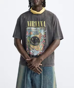 OEM Quick Dry Oversized 100% Cotton Acid Wash <b>Tshirts</b> <b>High</b> quality Summer Men Embossed <b>Tshirts</b> with custom logo and design - Product Image 1