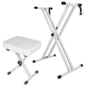 5 Core Keyboard Stand Piano Bench Combo Adjustable Key Board Stands 3 <b>Padded</b> Musician <b>Chair</b> Set - Product Image 1