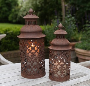 Lanterne décorative durable en métal bougeoir de patio de jardin construction forte pour l'accent de décoration d'intérieur et d'extérieur à la maison - Product Image 4